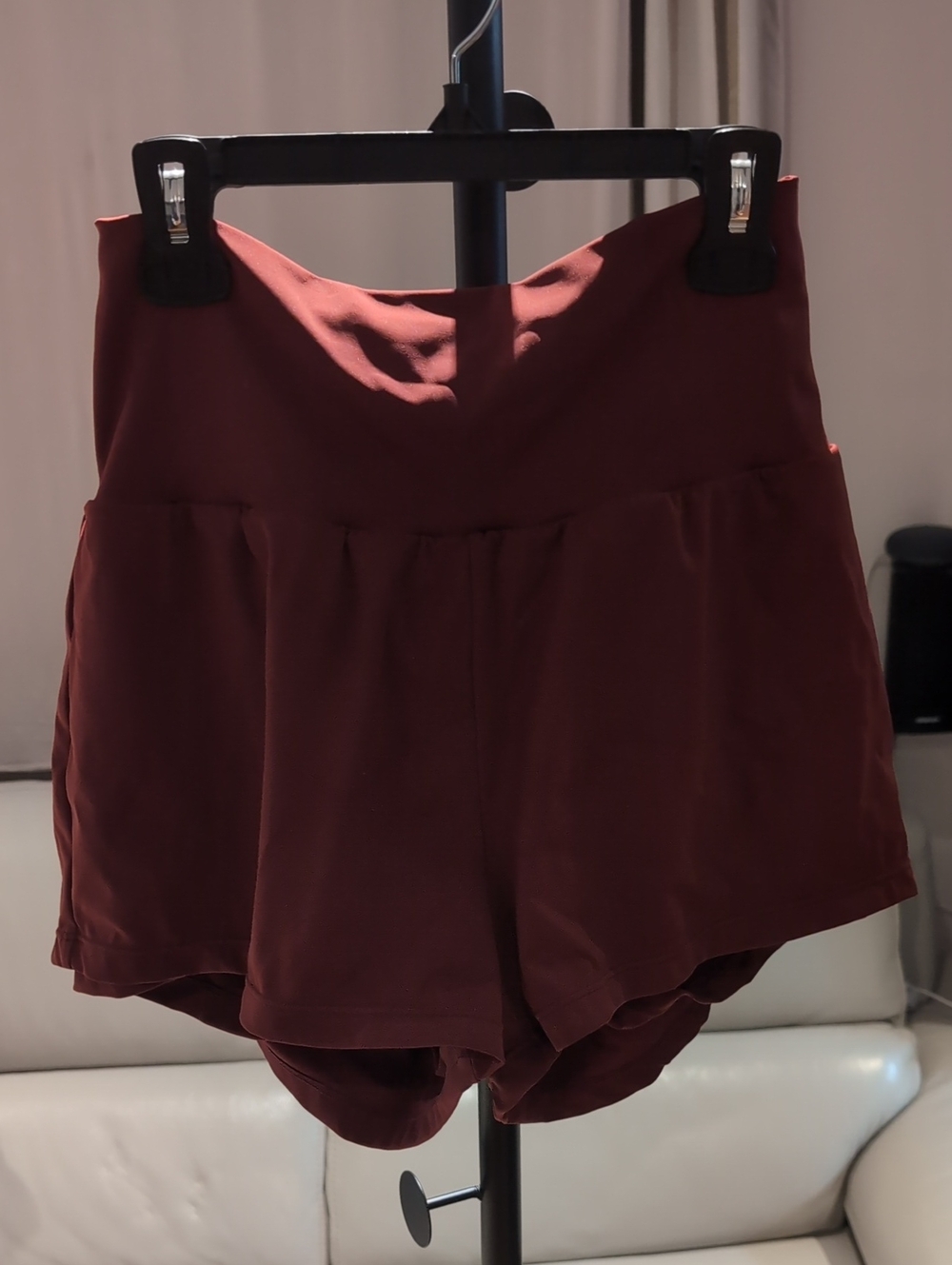 Halara High-Waist Women’s Athletic Shorts in Deep Red/Orange